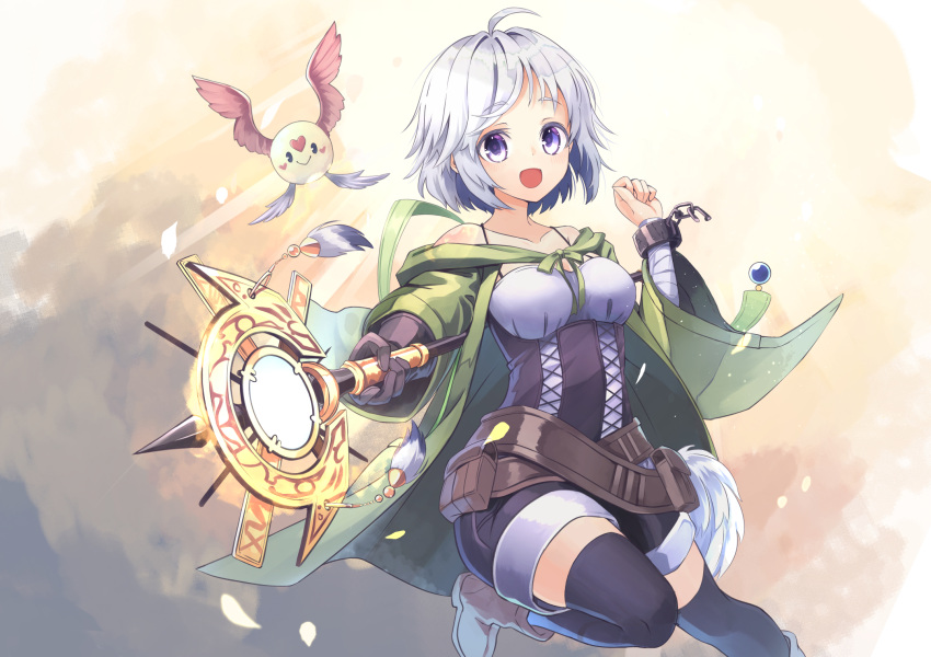 1girl, bandaged_arm, bandages, bangs, belt, breasts, broken, broken_chain