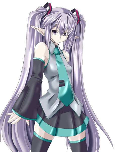 fyuria, gekato, hatsune_miku, hatsune_miku_(cosplay), pointy_ears, purple_hair, record_of_agarest_war, twintails