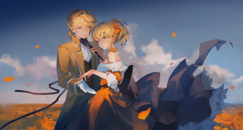 absurdres, aku_no_meshitsukai_(vocaloid), aku_no_musume_(vocaloid), allen_avadonia, ascot, blonde_hair, blue_eyes, coat