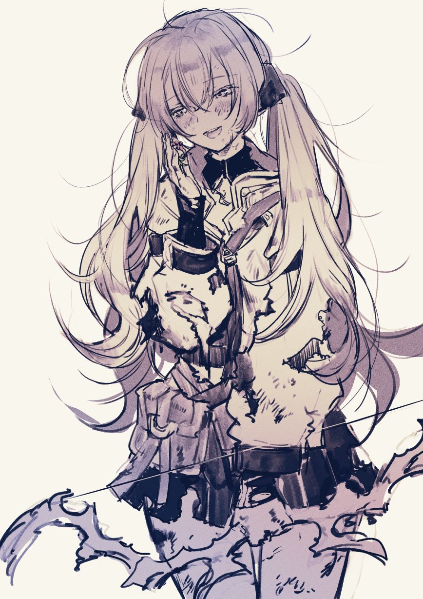 1girl, blush, bow_(weapon), cupitan_(granblue_fantasy), eyebrows_visible_through_hair, eyes_visible_through_hair, granblue_fantasy, hair_between_eyes