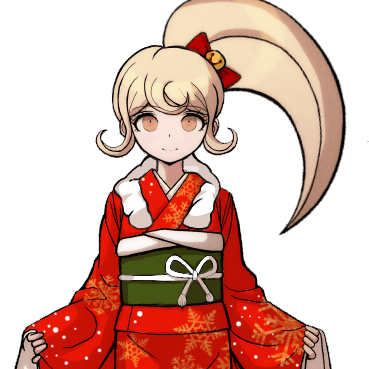 bell, blonde_hair, bow, christmas, danganronpa_(series), danganronpa_2:_goodbye_despair, furisode, japanese_clothes
