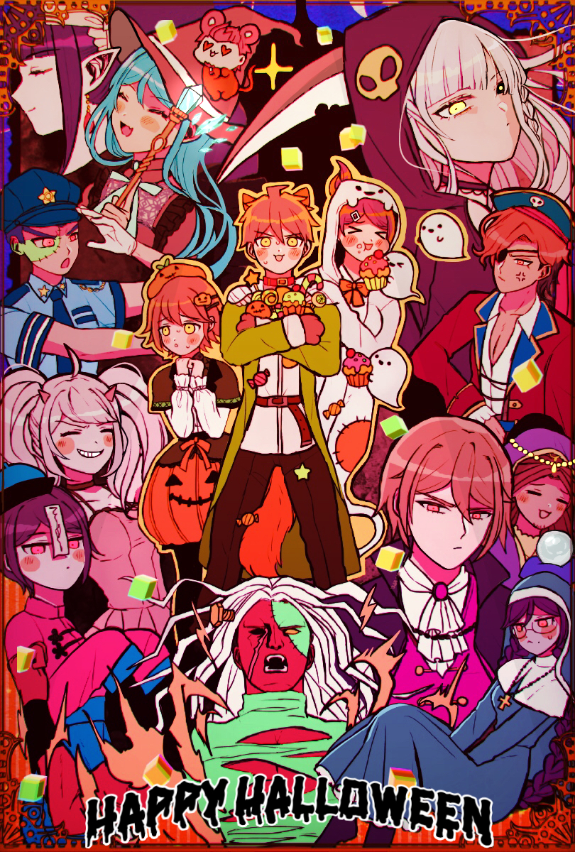 6+boys, 6+girls, animal_ears, asahina_aoi, celestia_ludenberg, cosplay, danganronpa:_trigger_happy_havoc, danganronpa_(series)