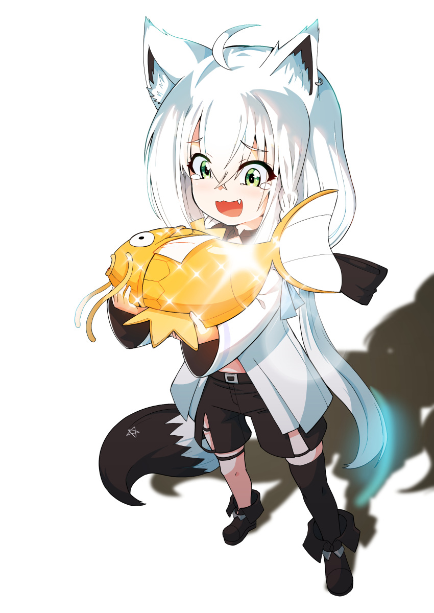 1girl, 9-san, absurdres, ahoge, alternate_color, animal_ear_fluff, animal_ears, bangs