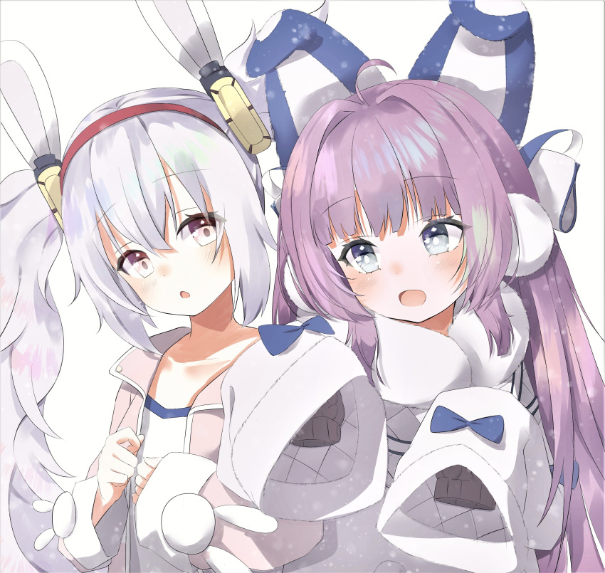 2girls, absurdres, animal_ears, azur_lane, bad_id, bad_pixiv_id, bangs, blue_eyes