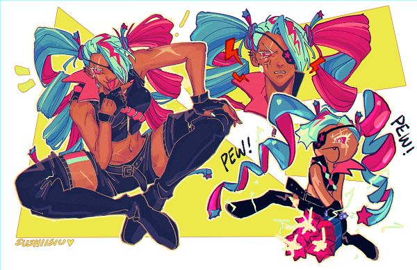 1girl, artist_request, cookie_run, dual_persona, eyepatch, humanization, personification, scar