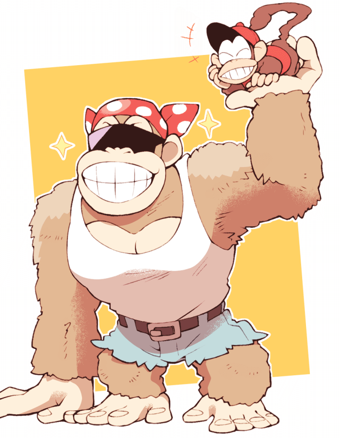 ape, baseball_cap, diddy_kong, donkey_kong_(series), funky_kong, furry, furry_male, hat