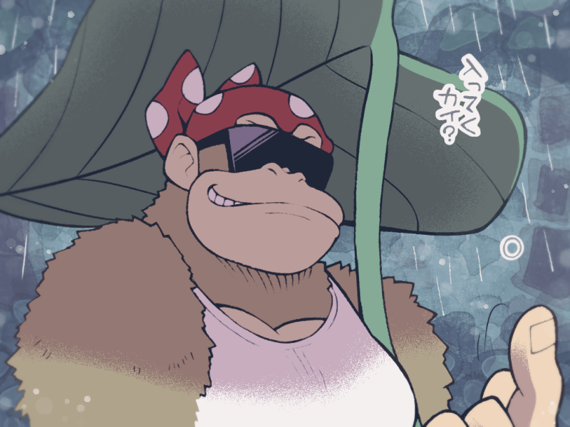 ape, donkey_kong_(series), funky_kong, furry, furry_male, leaf, minashirazu, no_humans