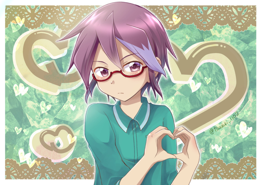 1boy, character_request, child, cokotaroh1102, commentary_request, eyebrows_visible_through_hair, eyewear_on_head, green_shirt