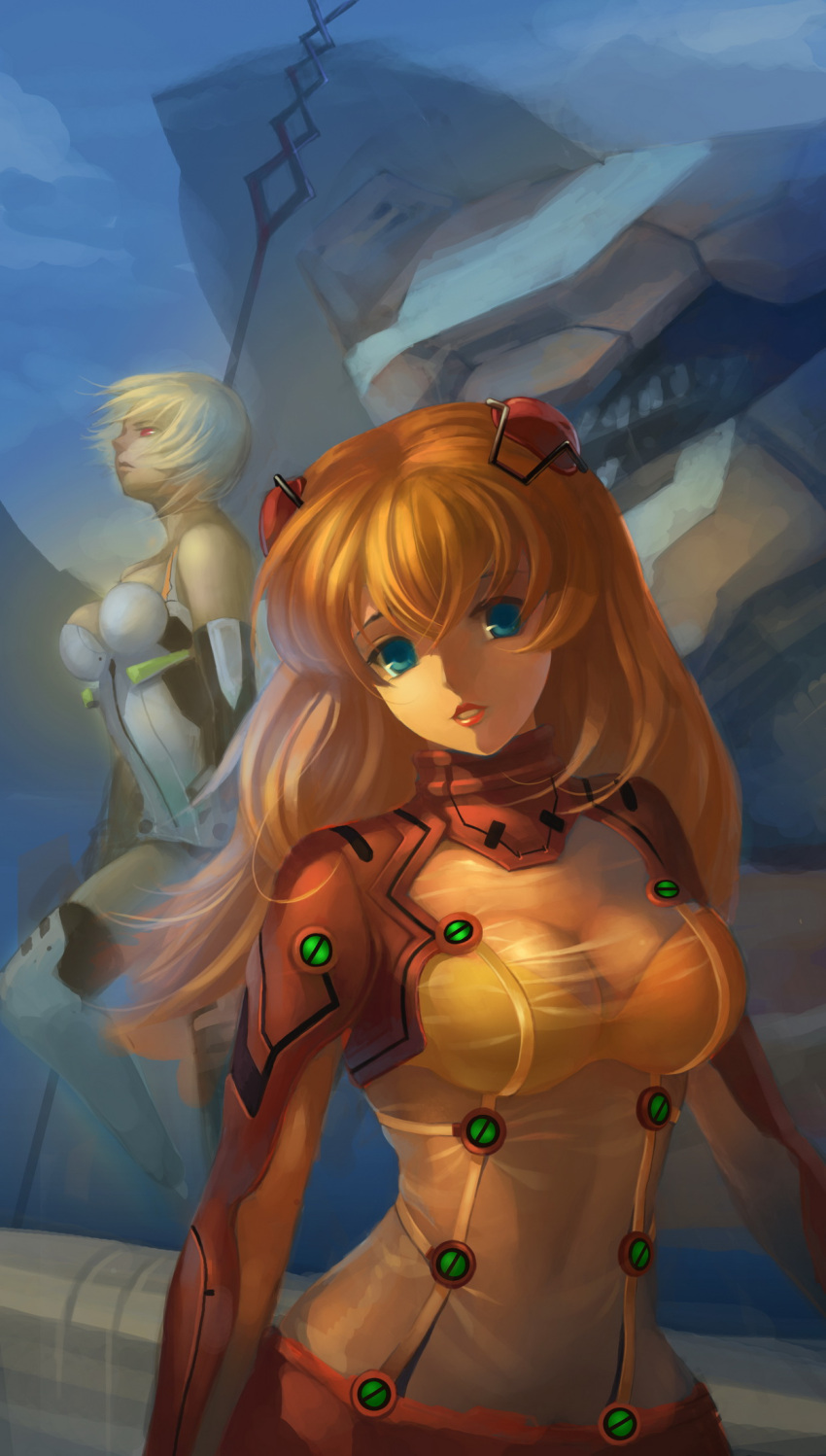 blue_eyes, breasts, cleavage, eva_00, evangelion:_2.0_you_can_(not)_advance, faux_traditional_media, final, final_(final)