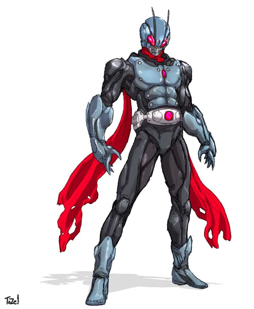1boy, alternate_costume, antennae, armor, armored_boots, artist_name, boots, commentary_request