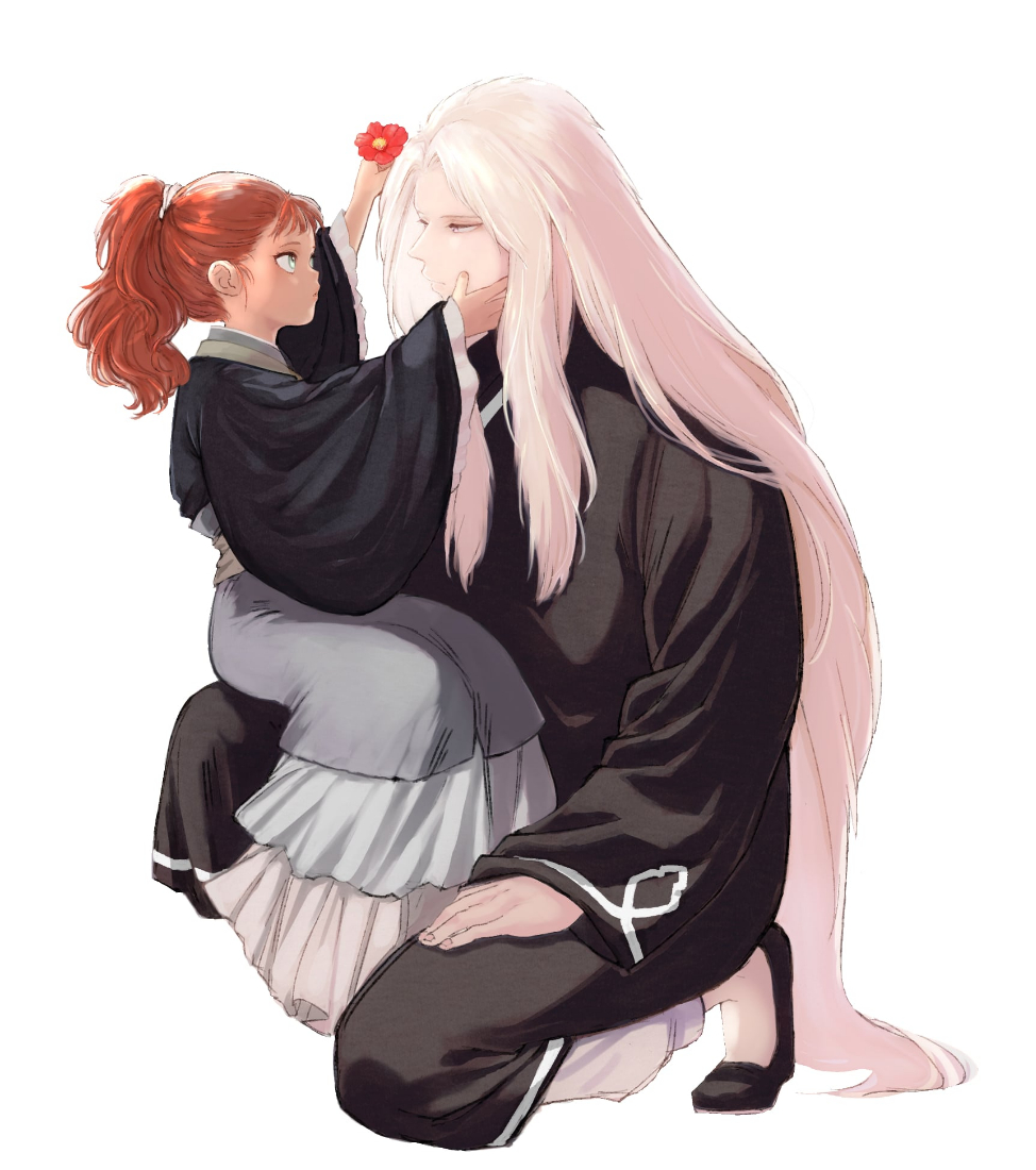 1boy, 1girl, bangs, child, chinese_clothes, flats, flower, full_body