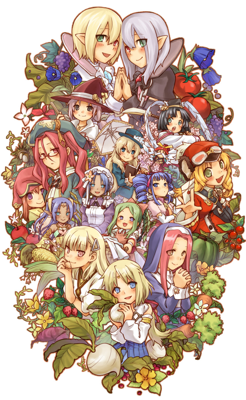 apple, bag, bell, bianca_(rune_factory), bianca_elarco_viviage, book, candy_(rune_factory), carrot