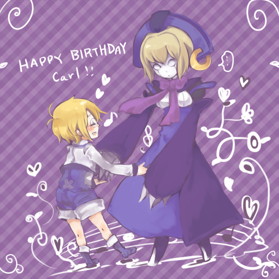 ahoge, blazblue, blonde_hair, blue_eyes, boots, carl_clover, child, dress