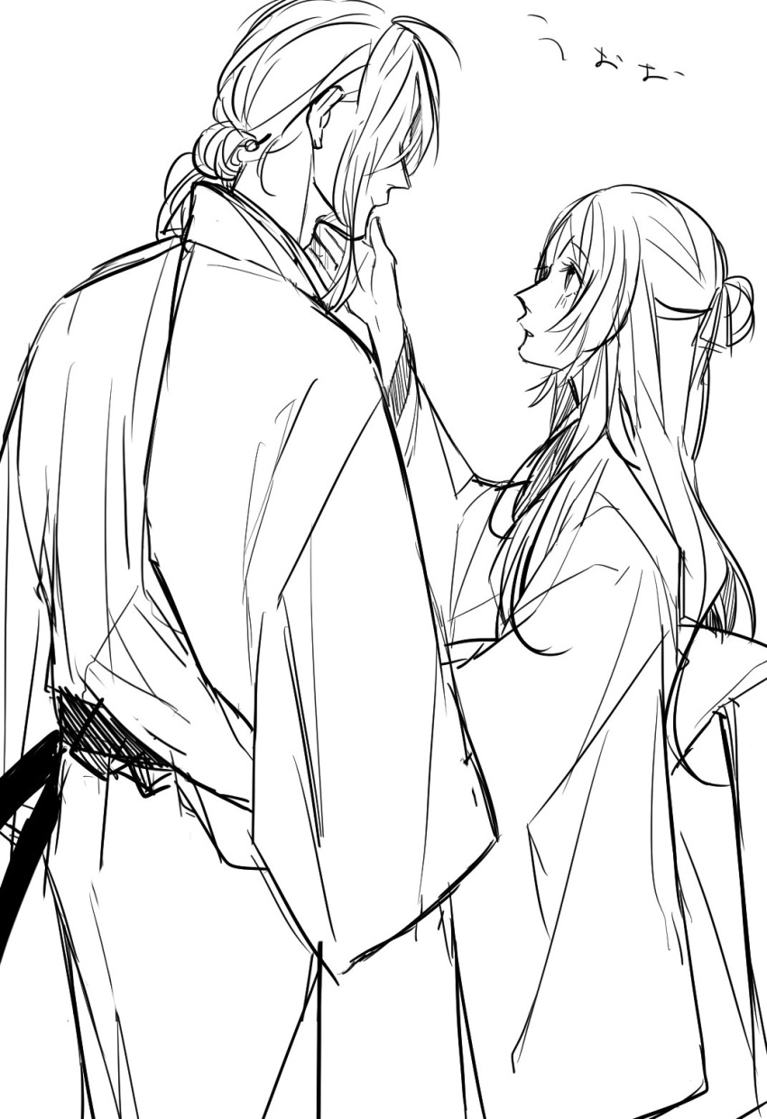 duo, enishi_(ken_ga_kimi), fanart, female, kayo_(ken_ga_kimi), ken_ga_kimi, male, pixiv_id_11338758