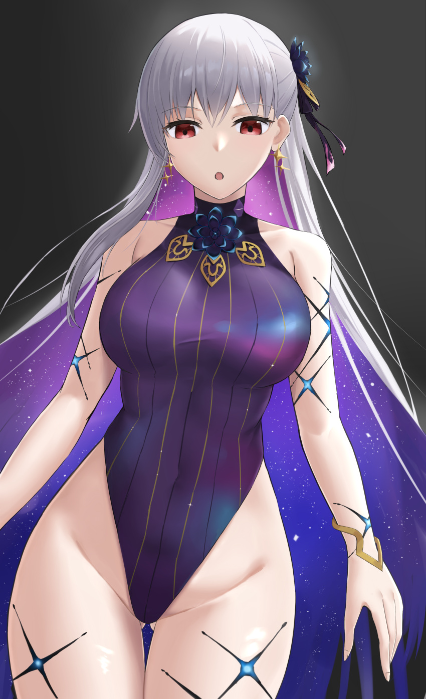 1girl, absurdres, bangs, bare_shoulders, blue_hair, blue_swimsuit, blush, breasts