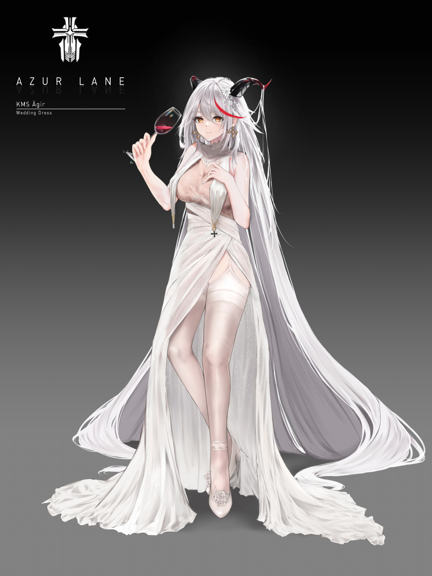 1girl, absurdly_long_hair, absurdres, aegir_(azur_lane), alcohol, azur_lane, breast_curtains, breasts