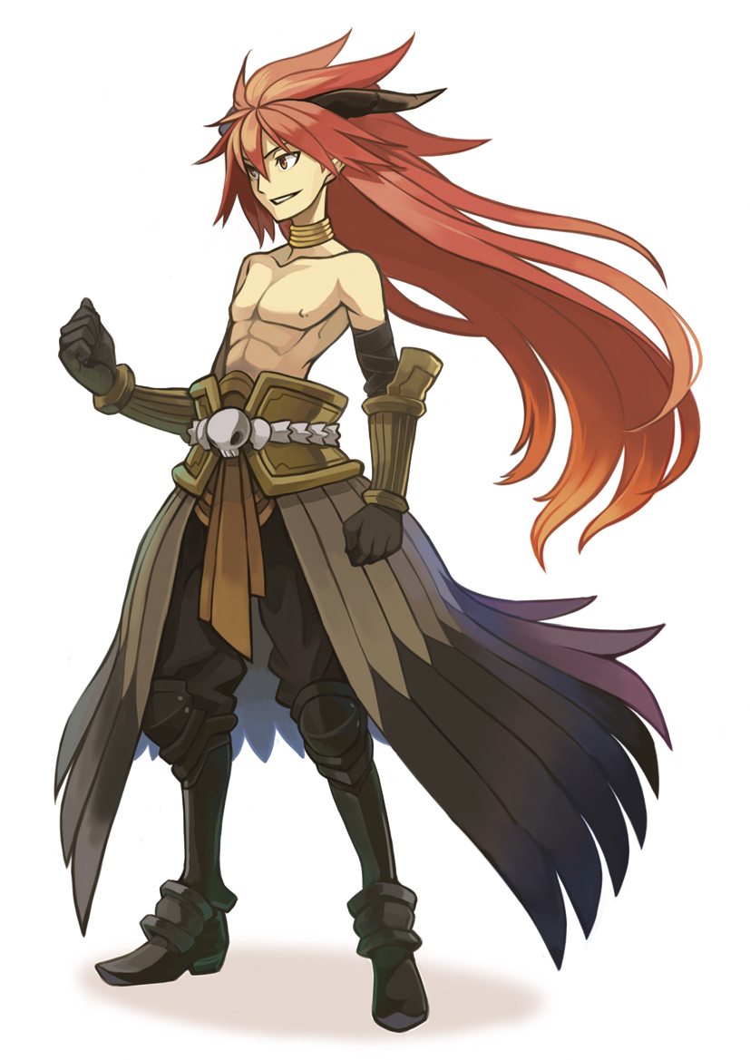 armor, face, greaves, horns, lastswallow, long_hair, male, original