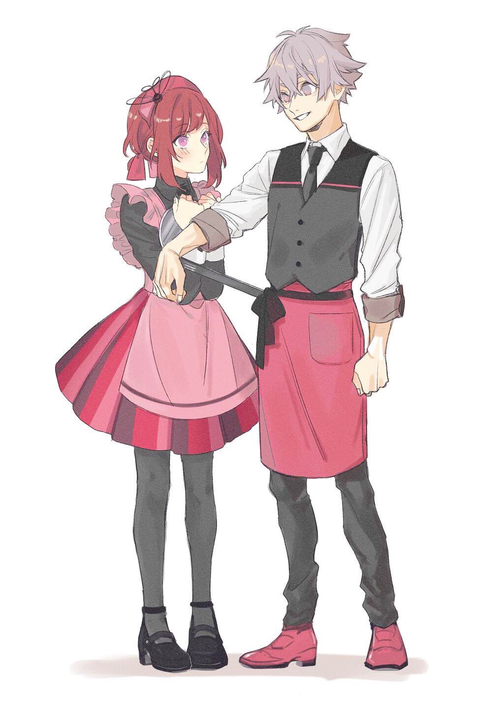 akase_kyouya, charade_maniacs, duo, fanart, female, male, pixiv_id_11338758, sena_hiyori