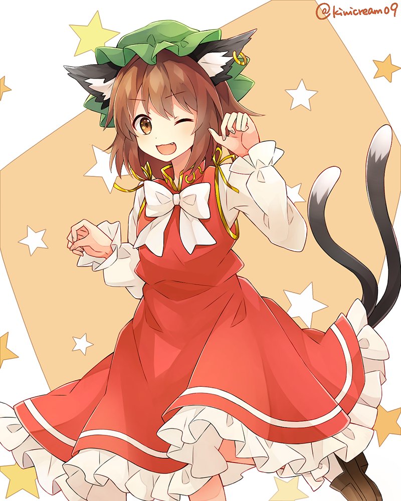 1girl, animal_ears, blush, bow, bowtie, brown_eyes, brown_footwear, brown_hair