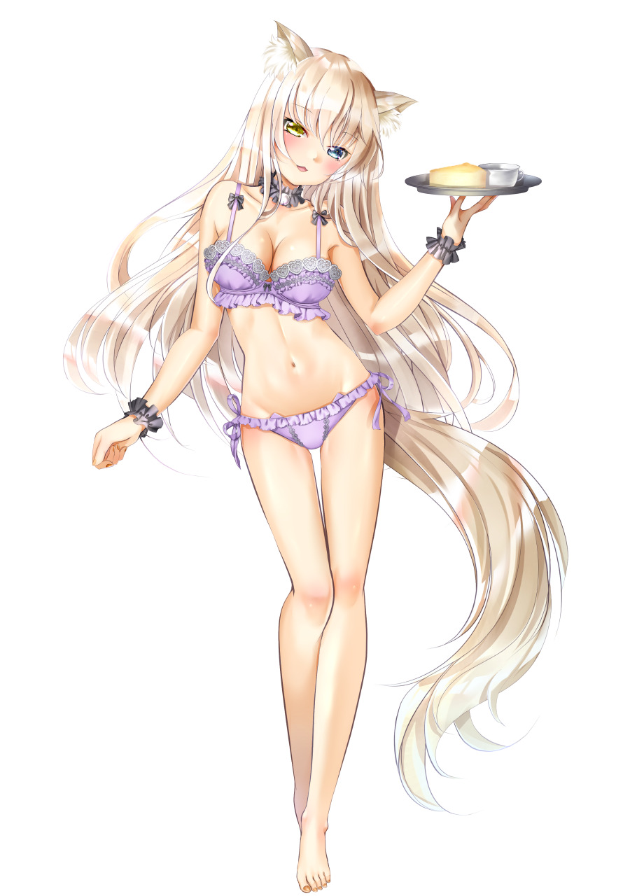 1girl, :3, :d, animal_ear_fluff, animal_ears, bangs, bare_legs, bare_shoulders