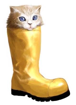 blue_eyes, boot, boots, cat, cat_focus, lowres, no_humans, pun