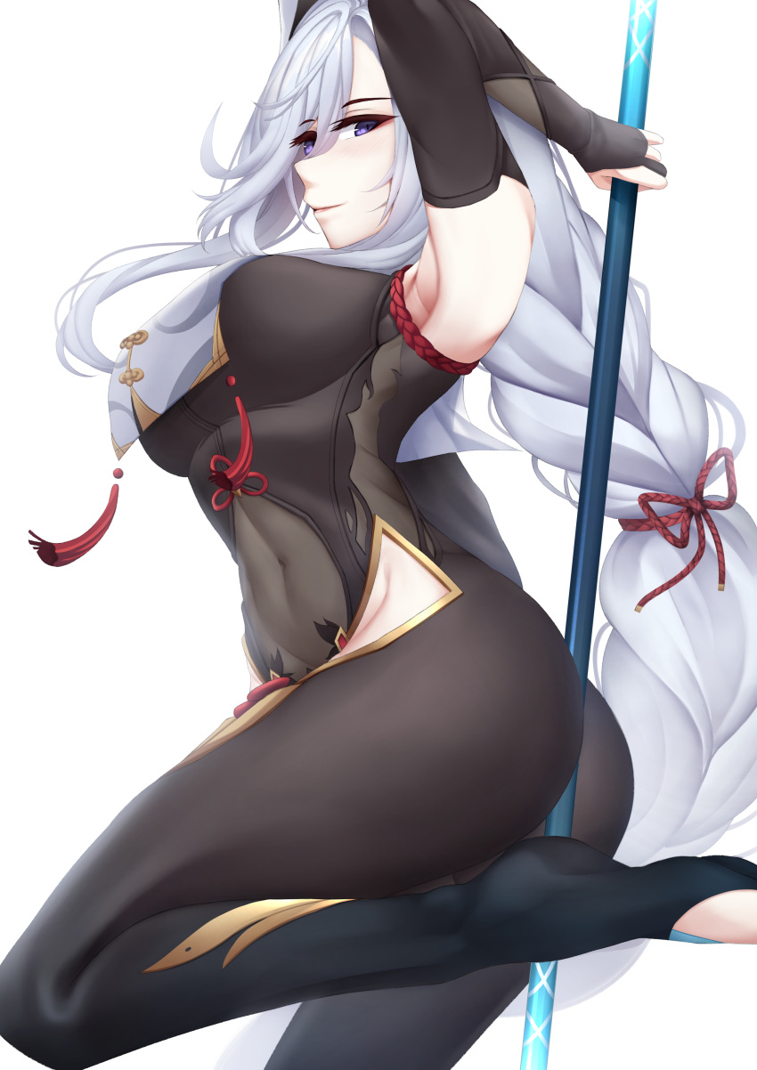 1girl, absurdres, arturaxia, bangs, black_gloves, blue_eyes, blush, bodysuit