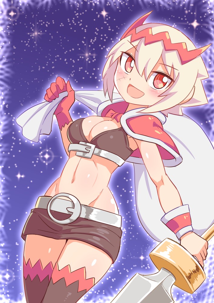 1girl, belt, blush, breasts, christmas, cougar_(cougar1404), dragon:_marked_for_death, empress_(dmfd)