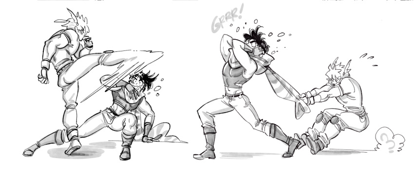 2boys, battle_tendency, caesar_anthonio_zeppeli, deliciest, ducking, facial_mark, fighting, fingerless_gloves