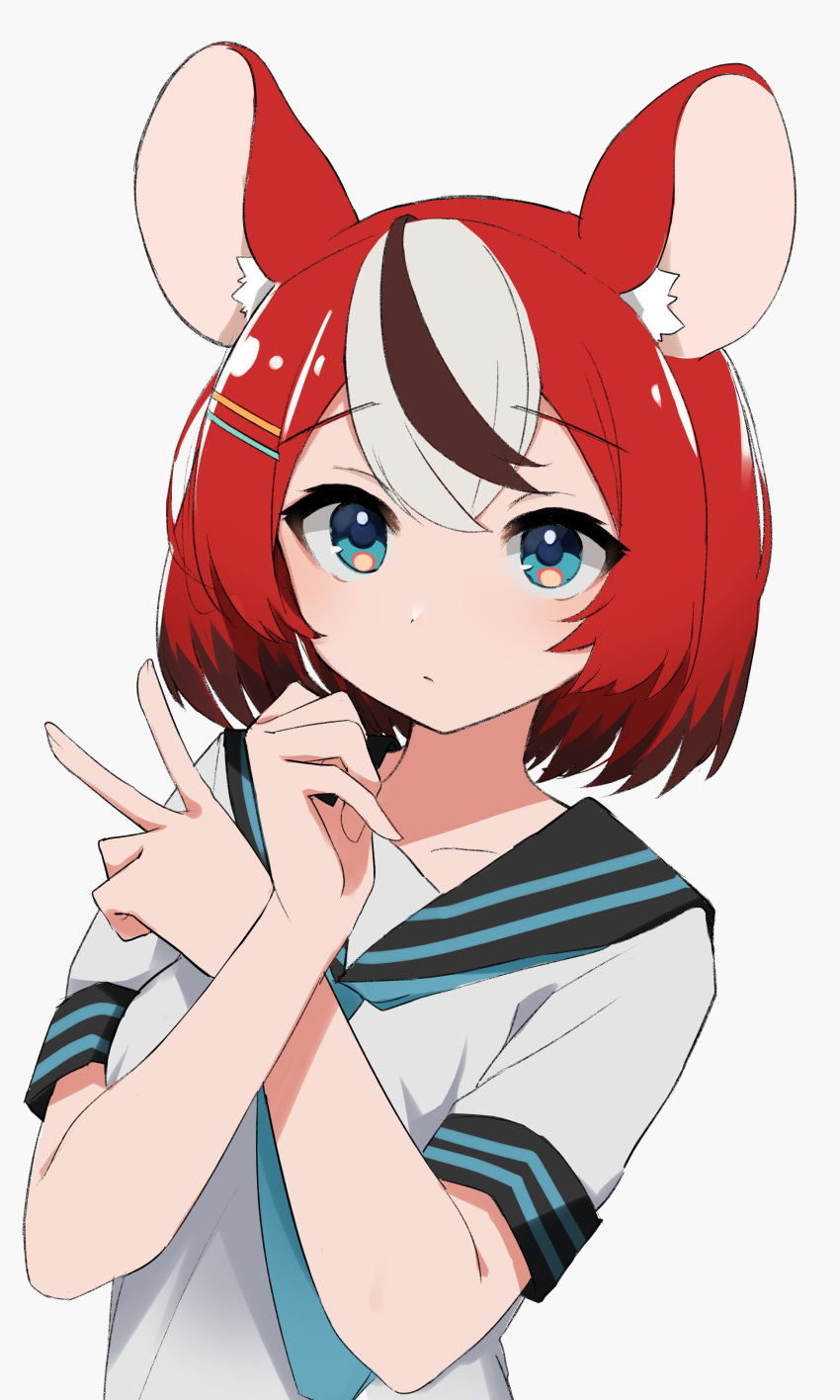 1girl, absurdres, alternate_costume, alternate_hair_length, alternate_hairstyle, animal_ear_fluff, animal_ears, aqua_necktie