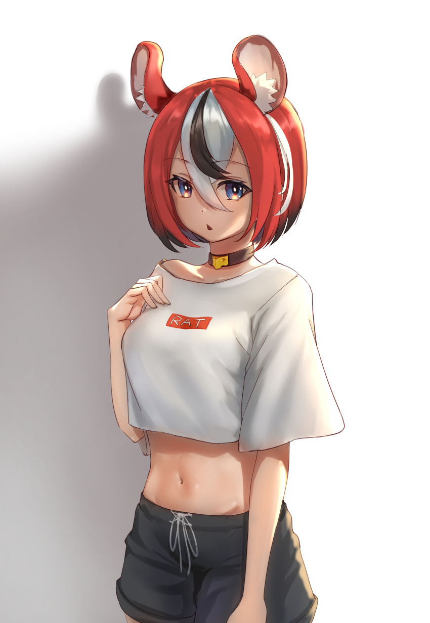 1girl, :<, animal_ear_fluff, animal_ears, arm_at_side, bangs, black_choker, black_hair