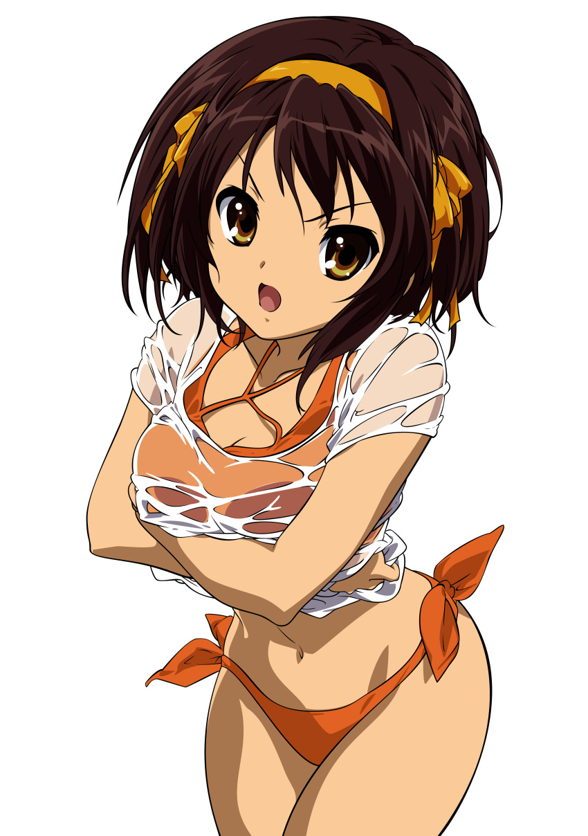 bikini, breast_hold, breasts, cleavage, extraction, nishiya_futoshi, see_through, suzumiya_haruhi