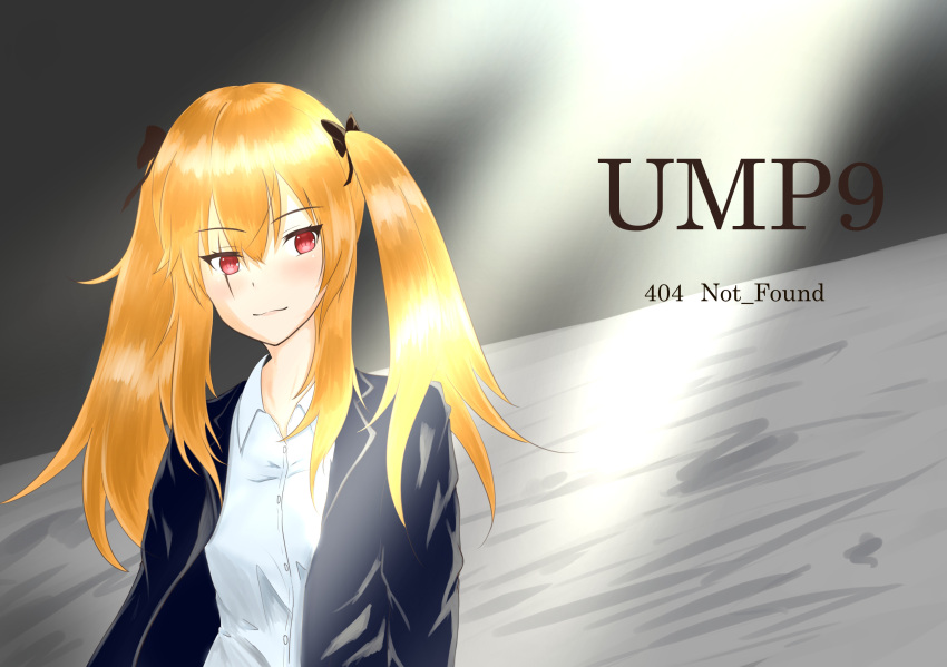 1girl, 404_(girls'_frontline), bangs, black_jacket, blazer, character_name, closed_mouth, codename696