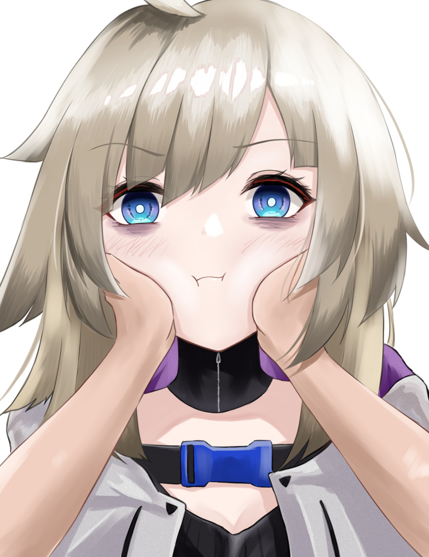 1girl, aa-12_(girls'_frontline), absurdres, bangs, blonde_hair, blue_eyes, blush, bruise