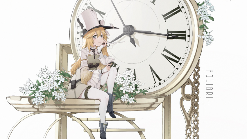 1girl, absurdres, afa, ammunition_pouch, arm_support, baton_(conducting), bird, blonde_hair