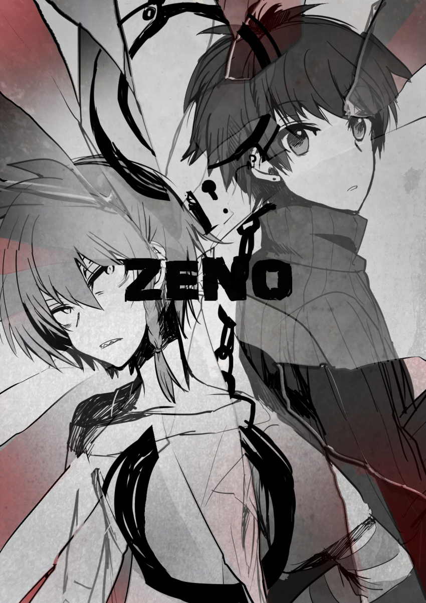 braid, braided_bangs, clothing_cutout, crack, cuffs, handcuffs, highres, maduzu