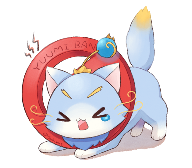 >w<, 7mb_yut, all_fours, animal_focus, bell, cat, closed_mouth, crown