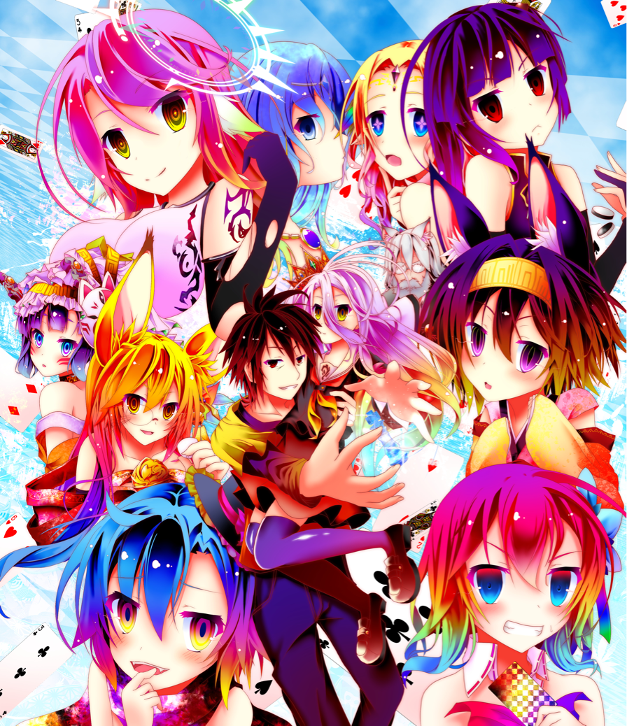 3boys, 6+girls, animal_ear_fluff, animal_ears, bare_shoulders, beard, blonde_hair, blue_eyes