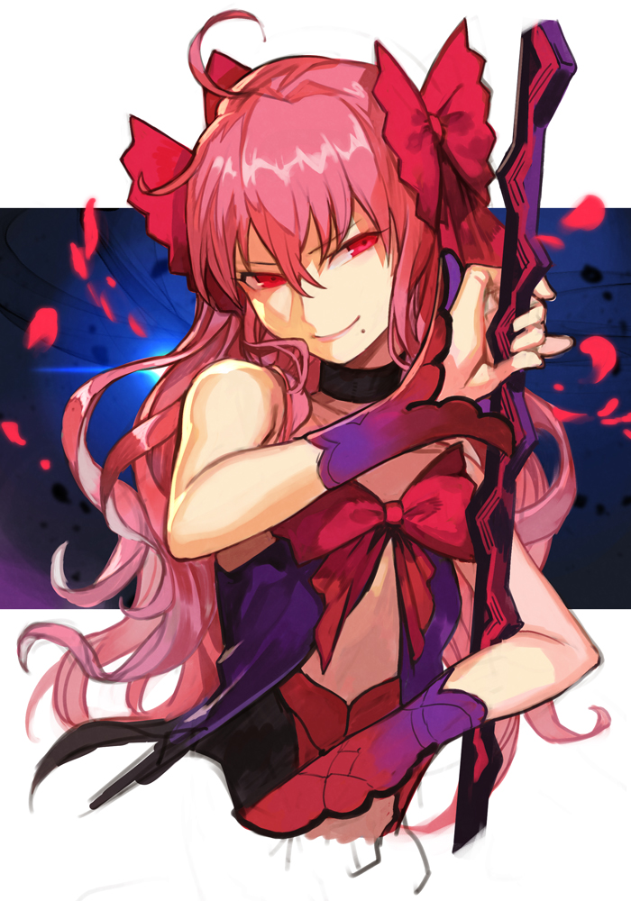 1girl, ahoge, bangs, bow, closed_mouth, dead_apostle_noel_(tsukihime), hair_bow, hankuri