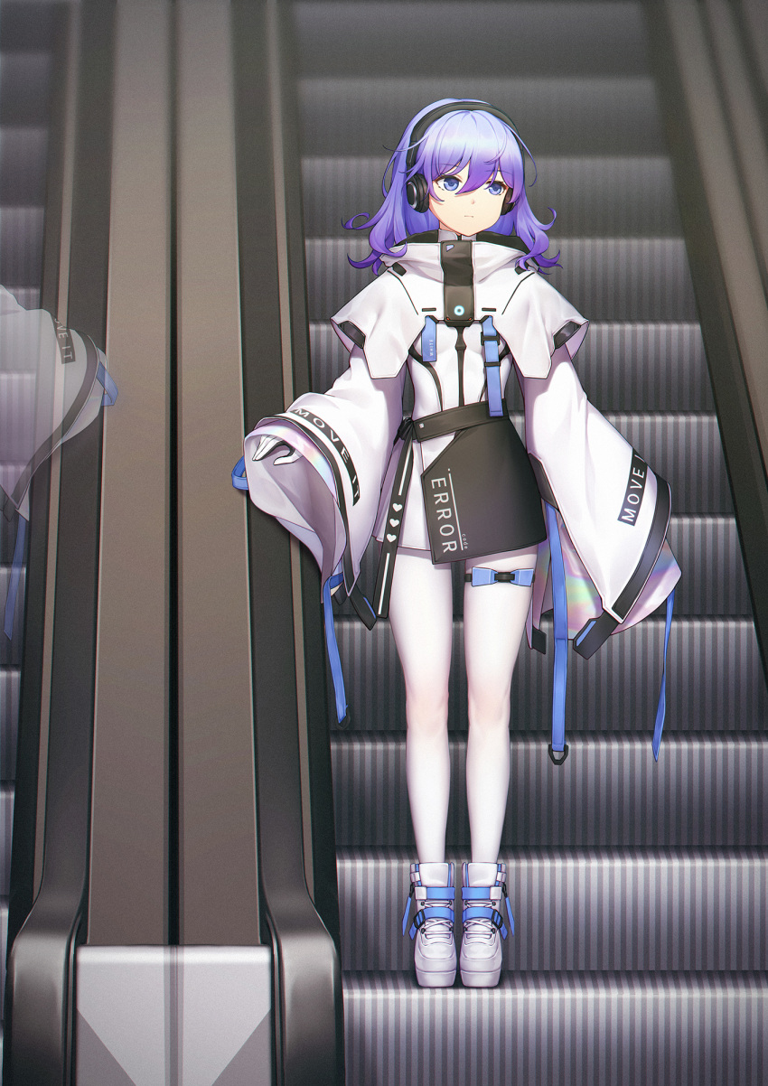 1girl, bangs, bigxixi, blue_eyes, boots, capelet, closed_mouth, commentary_request