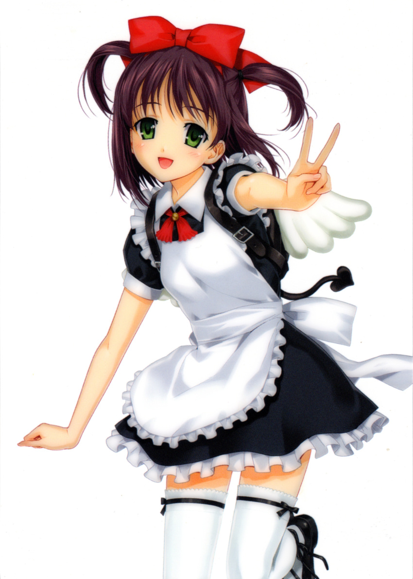 happoubi_jin, hiroishi_rin, maid, screening, thigh-highs, zettai_shougeki_platonic_heart