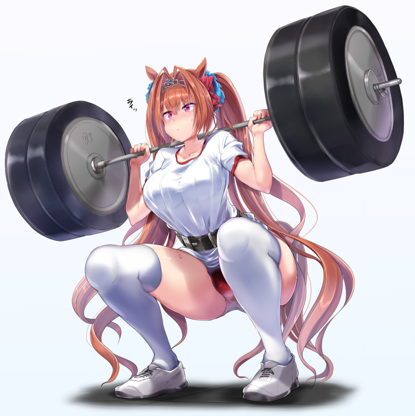 1girl, animal_ears, bangs, belt, black_belt, blush, breasts, brown_hair