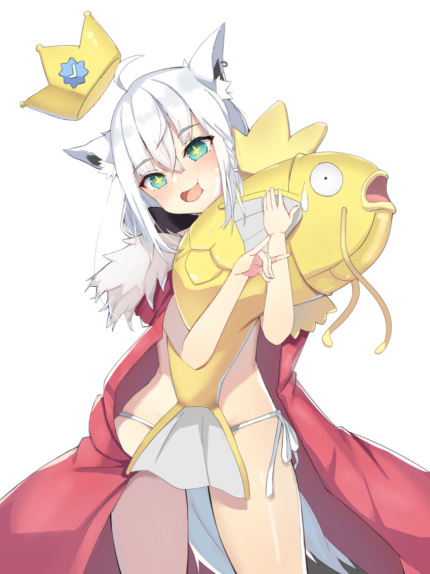 +_+, 1girl, ahoge, alternate_color, animal_ear_fluff, animal_ears, bangs, bikini