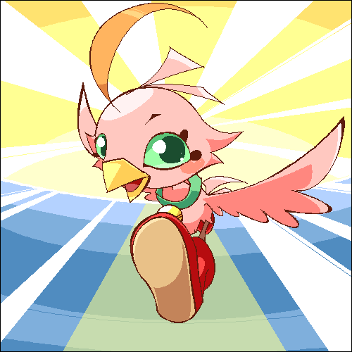 ahoge, bird, bird_wings, cute, kurokaze, solo, sonic_chick, yu-gi-oh!