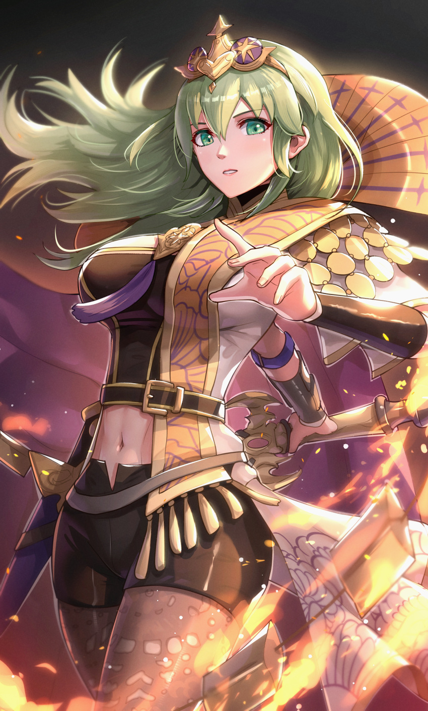 1girl, absurdres, armlet, breasts, byleth_(fire_emblem), byleth_eisner_(female), clothing_cutout, commentary