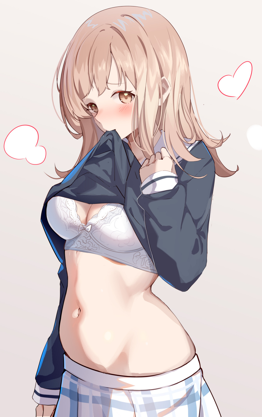 1girl, absurdres, clothes_lift, etoile, heart, heart_print, highres, idolmaster