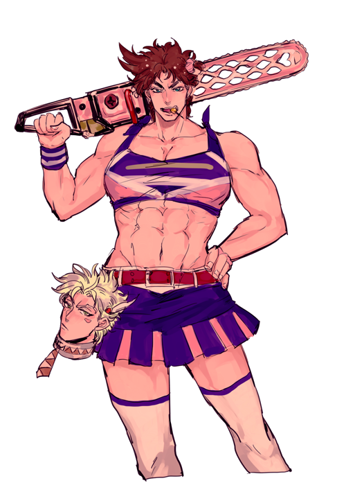 >:), 2boys, battle_tendency, blonde_hair, blue_eyes, brown_hair, caesar_anthonio_zeppeli, candy