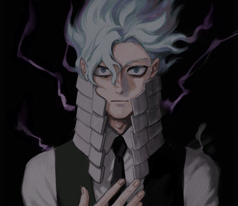 1boy, alternate_color, black_background, boku_no_hero_academia, buttons, collared_shirt, costume, darkness