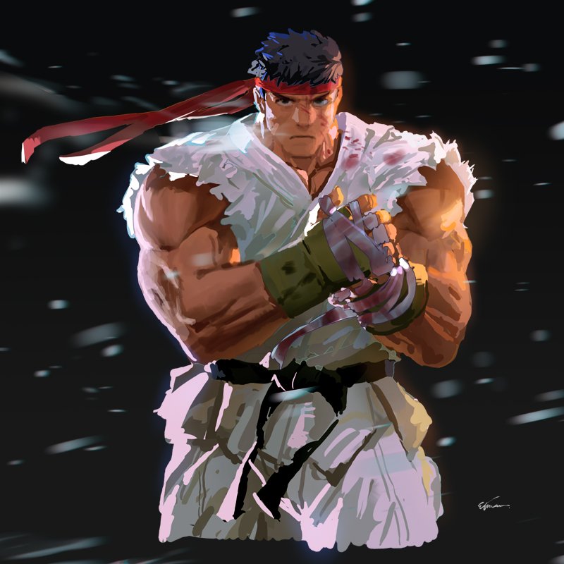 1boy, bandaged_hand, bandages, belt, black_belt, black_eyes, black_hair, blood