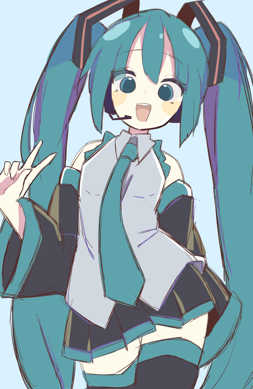 1girl, absurdres, bangs, black_skirt, blue_background, blue_hair, blush, collared_shirt