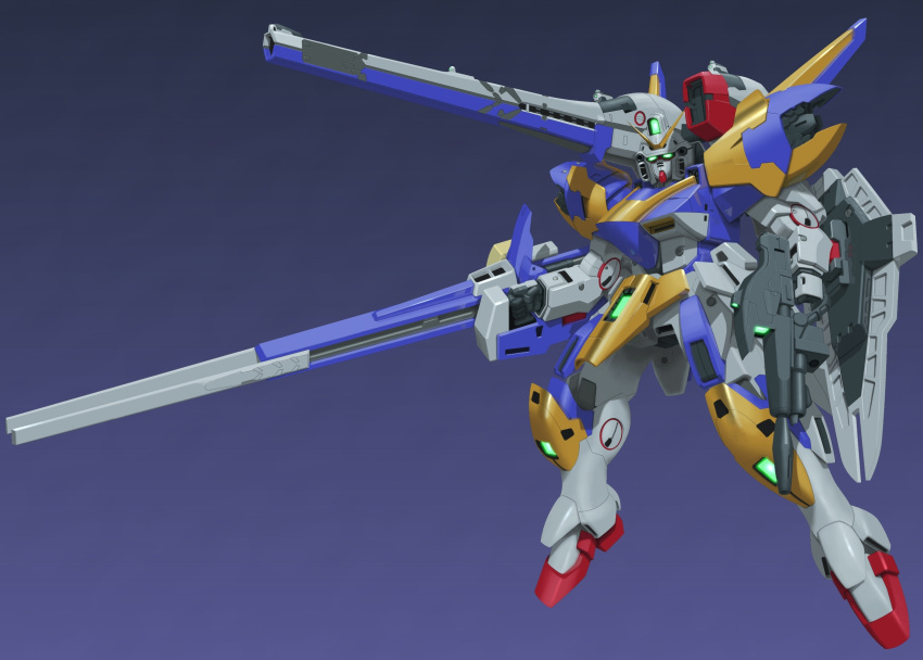 glowing, glowing_wings, gun, gundam, mecha, mobile_suit_gundam, mobile_suit_victory_gundam, no_humans